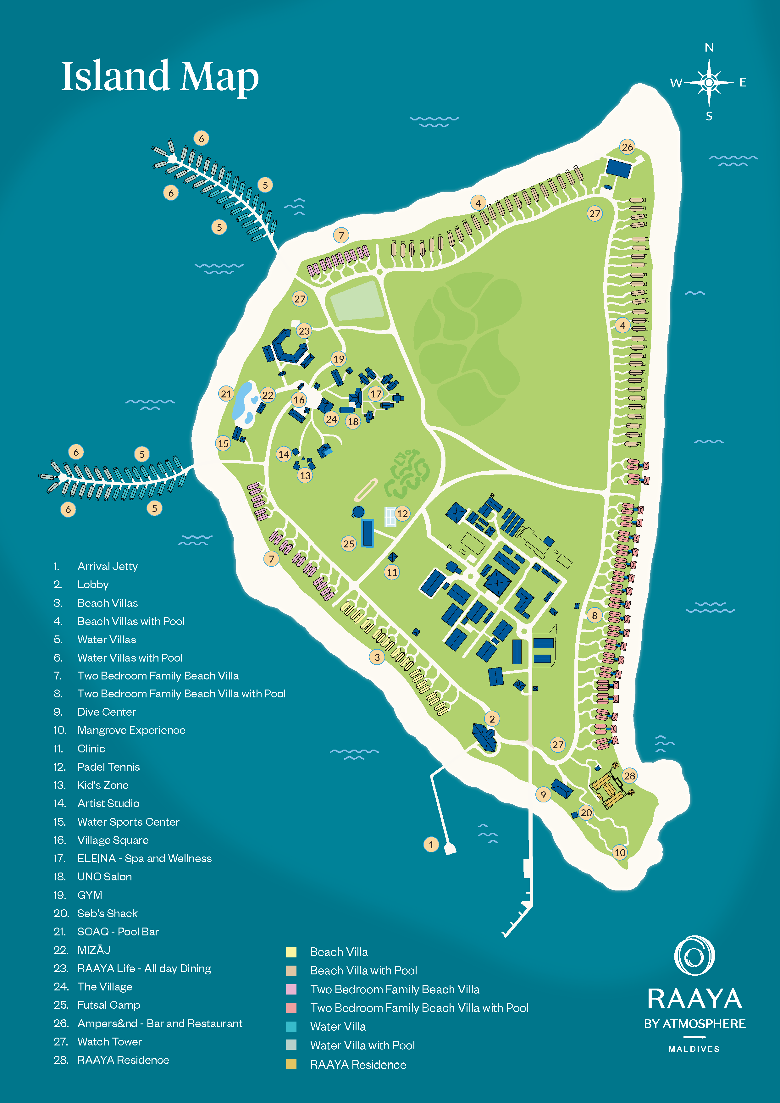 芮雅度假村地图布局 - RAAYA By Atmosphere Resort Map